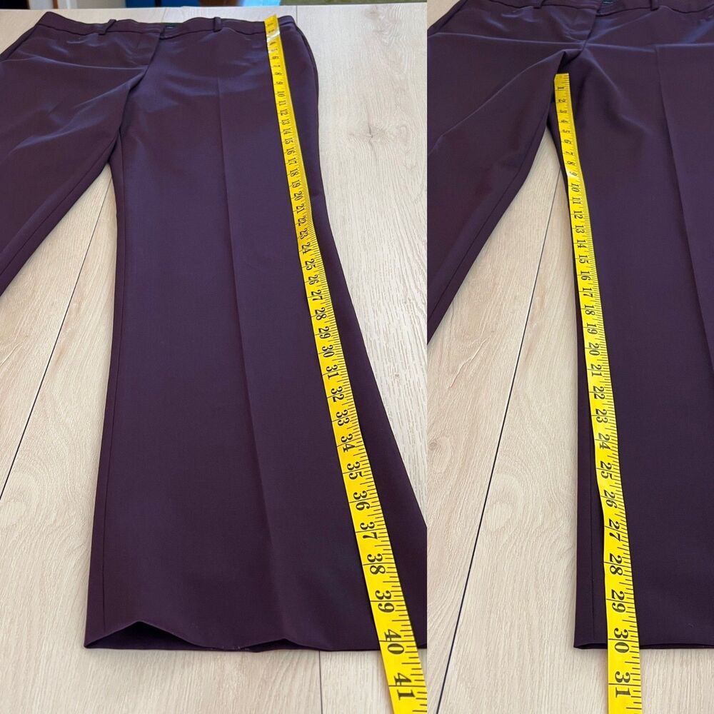 Theory Custom Max 2 Edition Virgin Wool in Dark Plum Stretch Mid Rise Size 10 - Picture 10 of 15